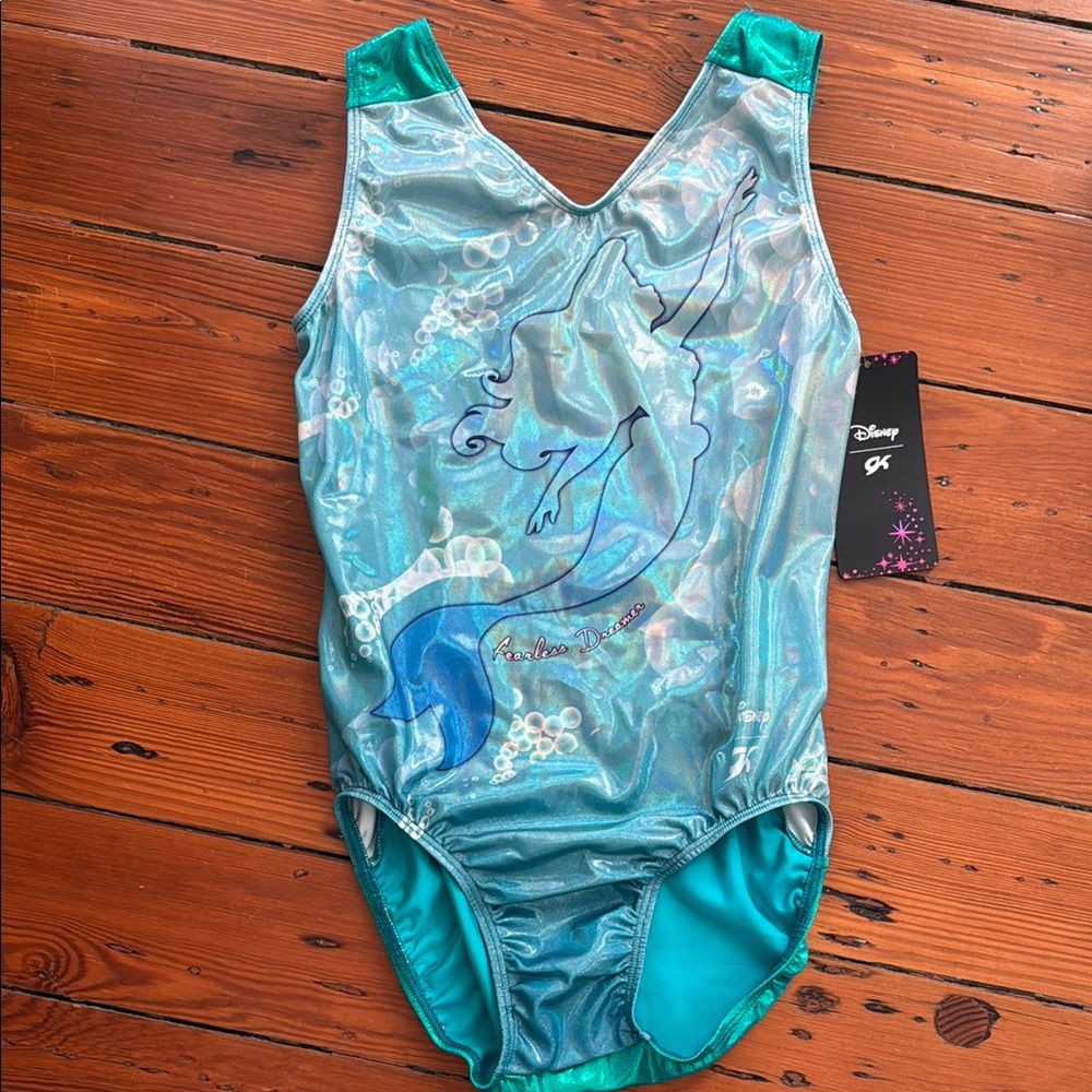 GK Disney Turquoise Leotard with mermaid adult large NWT